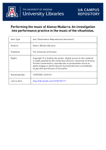 Mudarra Vihuela Music: Performance Practice Investigation