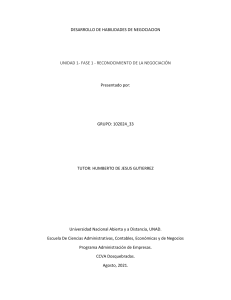 Desarrollo de Habilidades de Negociación: Unidad 1