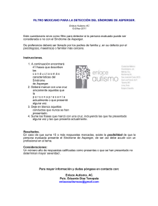Filtro para la Detección del Síndrome de Asperger