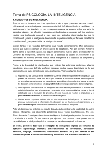 Inteligencia: Conceptos y Teorías Psicológicas