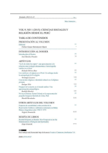 Ciencias Sociales y Religión en Perú: Artículo de Revista
