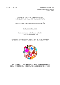 Educación Inclusiva: Conclusiones CIE 2008