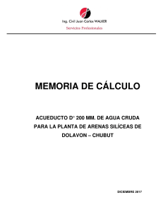 Memoria de Cálculo Acueducto Dolavon - Chubut