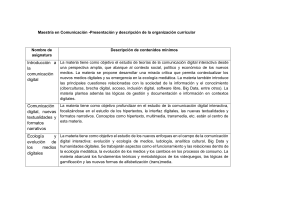 Maestría en Comunicación: Programa de Estudios