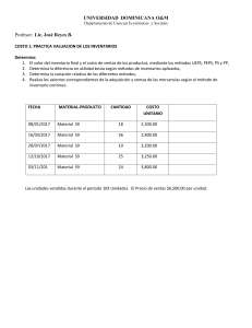 Valoración de Inventarios: Práctica Contable UEPS, PEPS, PS, PP