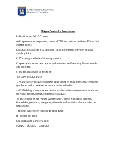 Agua Dulce y Ecosistemas: Ciclo del Agua y Distribución