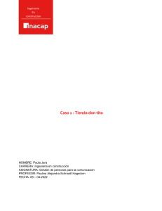 Análisis Caso Tienda Don Tito: Gestión de Personas en Construcción