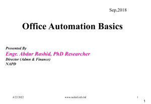 Office Automation Basics: Concepts & Implementation