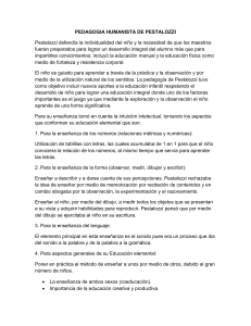 Pedagogía Humanista: Pestalozzi y Froebel - Resumen