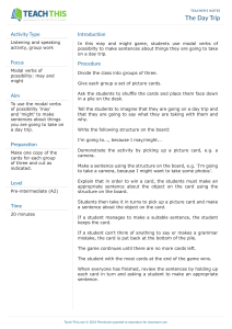 Modal Verbs Activity: Day Trip (May/Might)