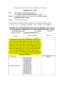 Informe Actividades CSMC Puno - Marzo 2022