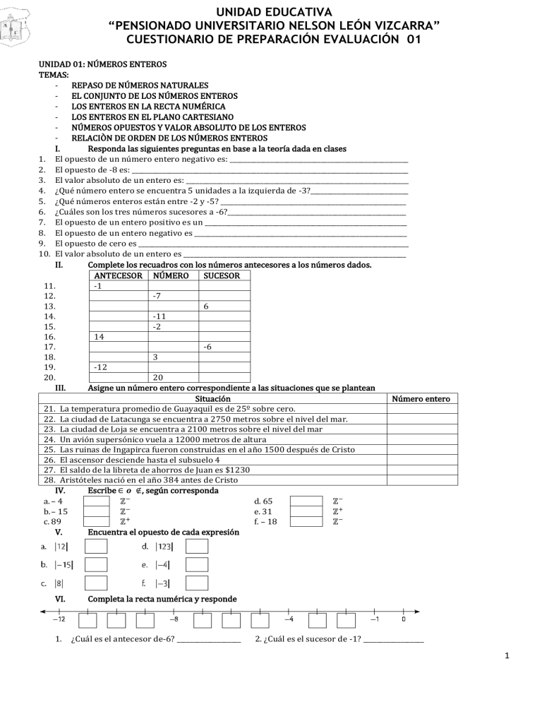 CUESTIONARIO EVALUACI N 01