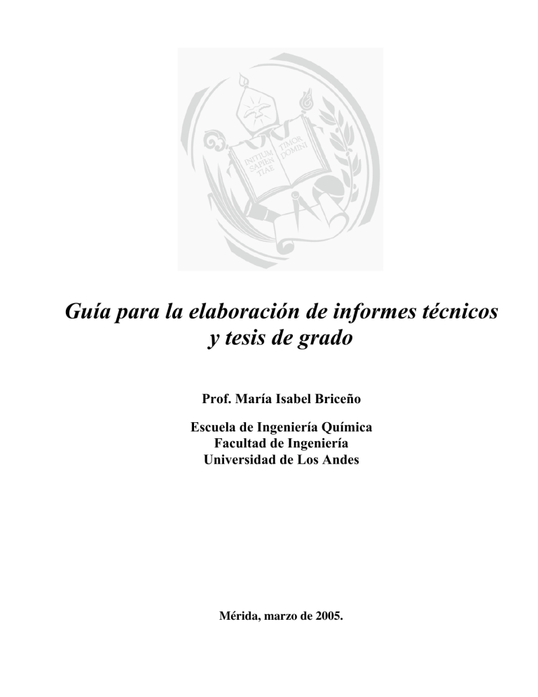 Guía Para La Elaboración De Informes Técnicos