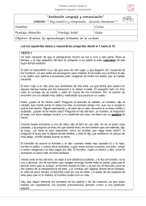 Evaluación de Lenguaje: El León y el Hombre