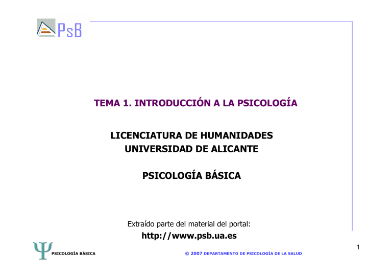 Tema 1 Introduccion A La PsicologÍa 8100