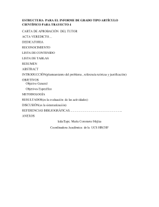 Estructura Informe de Grado: Artículo Científico