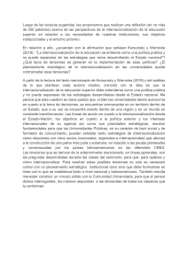 Internacionalización de la Educación Superior: Reflexión Académica
