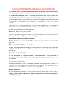 Principios Pedagógicos en I.E. Fe y Alegría 26