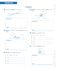 Hoja de ejercicios de ángulos para matemáticas de primaria