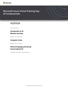 AI Fundamentals: Microsoft Azure Training Day Agenda