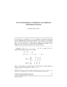 Vladimirov & Wightman Generalized Functions in Rn