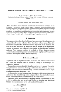Oil Pollution Impact on Caspian Sea Crustaceans