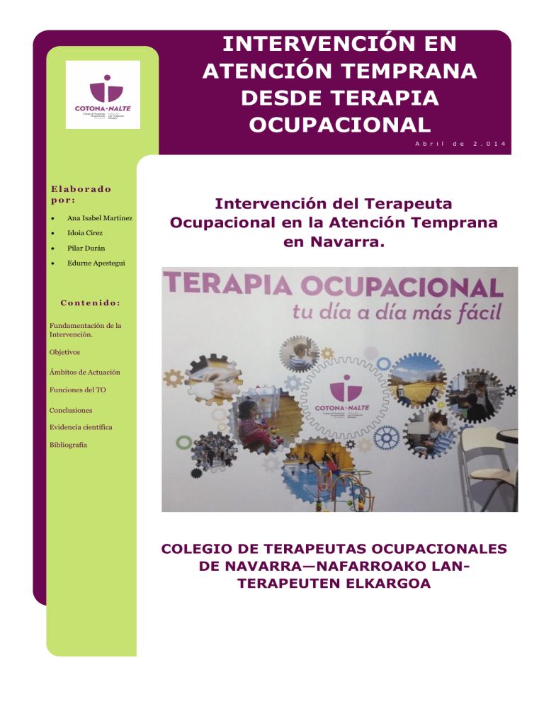 Intervencin De Terapia Ocupacional En Atencin Temprana