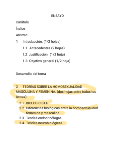 Ensayo sobre Homosexualidad: Teorías y Comportamiento