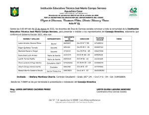 Actas de Reunión Gobierno Escolar 2022 - Institución Educativa