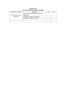 Tabla de Evaluación: Planteamiento del Estudio