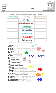Hoja de Ejercicios de Inglés: Días, Meses y Saludos