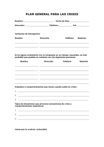 Plan General para Crisis Personal