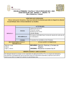 Plan de Clase 1° Grado: Evaluación SisAT