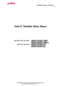 Murata Sub-G Module Data Sheet: CMWX1ZZABZ