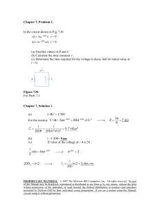 RC Circuit Solutions: R, C, Time Constant Calculations