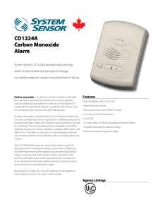 System Sensor CO1224A Carbon Monoxide Alarm Datasheet