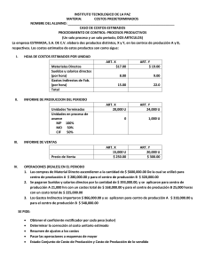 Costos Estimados: Caso Práctico de Producción