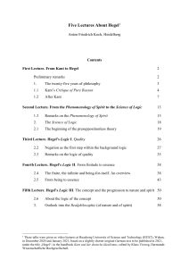 Hegel's Philosophy: Lectures on Logic and Kant