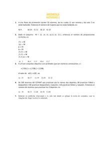Aritmética: Actividad de Teoría de Conjuntos