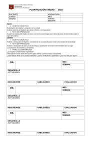Planificación Unidad - Escuela Javiera Carrera Verdugo