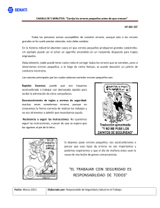 Charla de Seguridad: Corrija Errores Pequeños