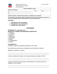 Guía de Trabajo 7° Básico: Problemas y Soluciones Tecnológicas