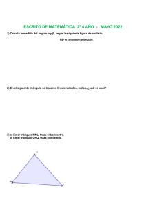 Examen de Matemáticas 2º Año: Ángulos, Triángulos y Centros