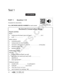 English Listening Test: Conservation, Boats, Veterinary Science