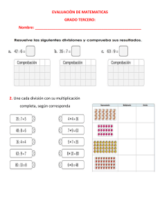 Examen de Matemáticas 3er Grado: Divisiones y Multiplicaciones