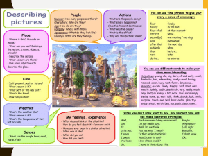 Describing Pictures Worksheet: Vocabulary & Observation Skills
