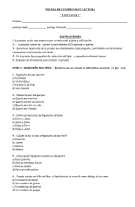 Prueba de Comprensión Lectora: Papelucho