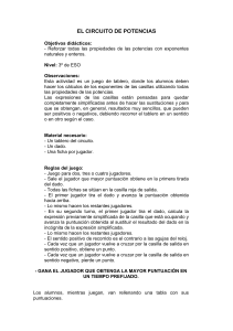 Circuito de Potencias: Juego de Matemáticas para 3º ESO
