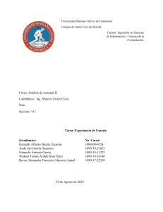 Tarea Experiencia de Usuario - UMG Quiché