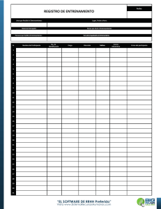 Registro de Entrenamiento: Formato para Participantes